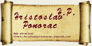 Hristoslav Ponorac vizit kartica